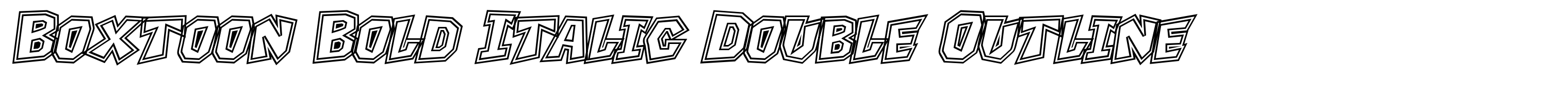 Boxtoon Bold Italic Double Outline